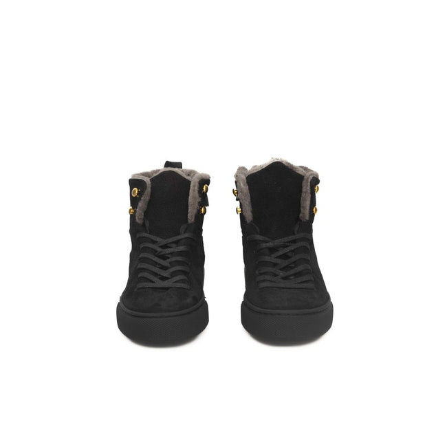 Cerruti 1881 Black Cowhide Women High Sneaker Cerruti 1881