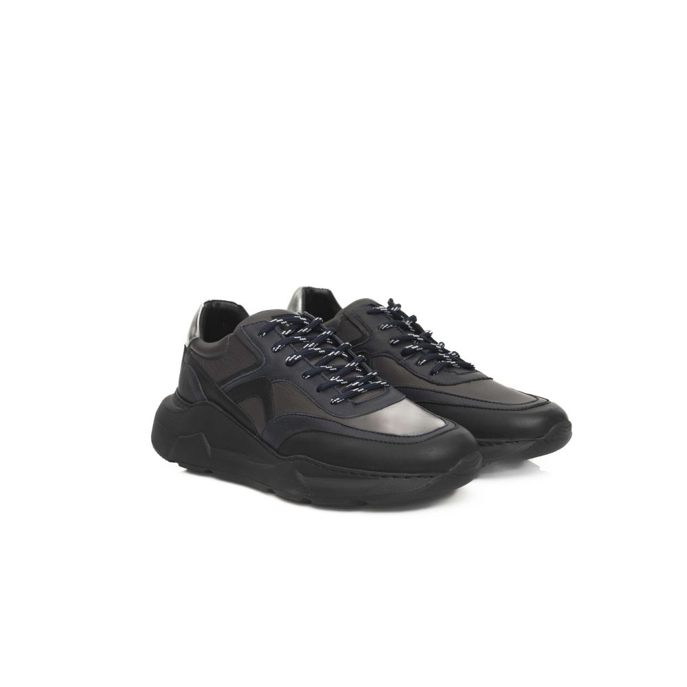 Cerruti 1881 Blue Cowhide Men Sneaker Cerruti 1881