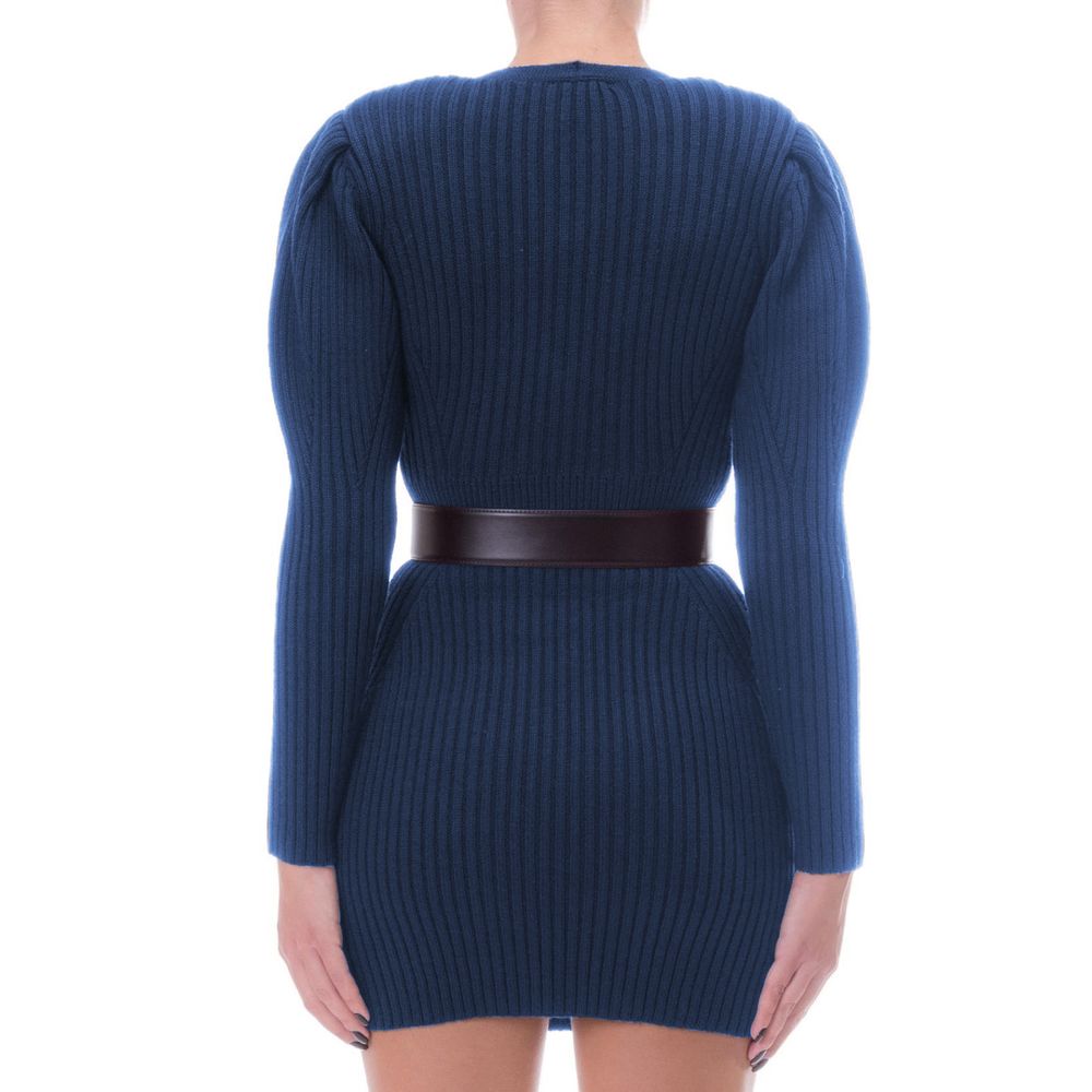 Elisabetta Franchi Blue Wool Women Dress Elisabetta Franchi