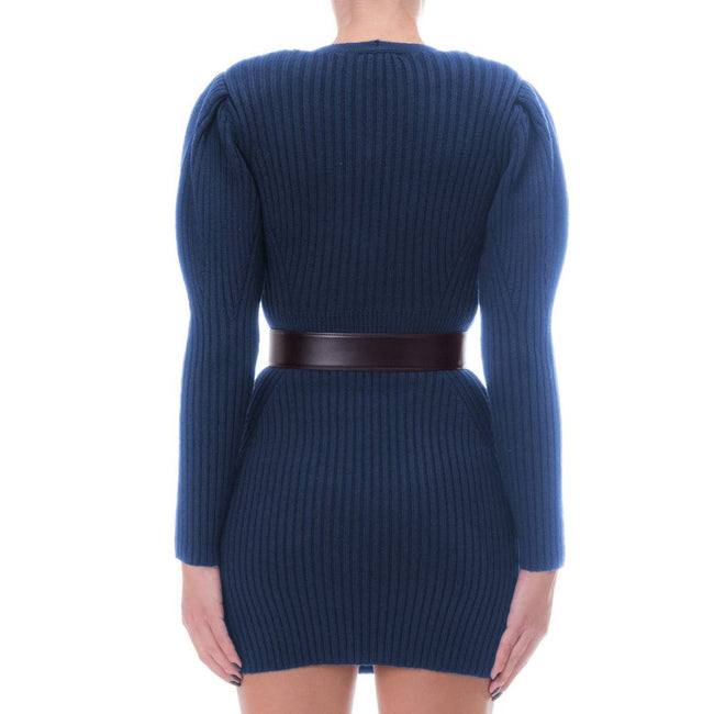 Elisabetta Franchi Blue Wool Women Dress Elisabetta Franchi