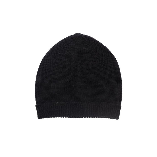 Alpha Studio Black Merino Wool Men's Hat Alpha Studio