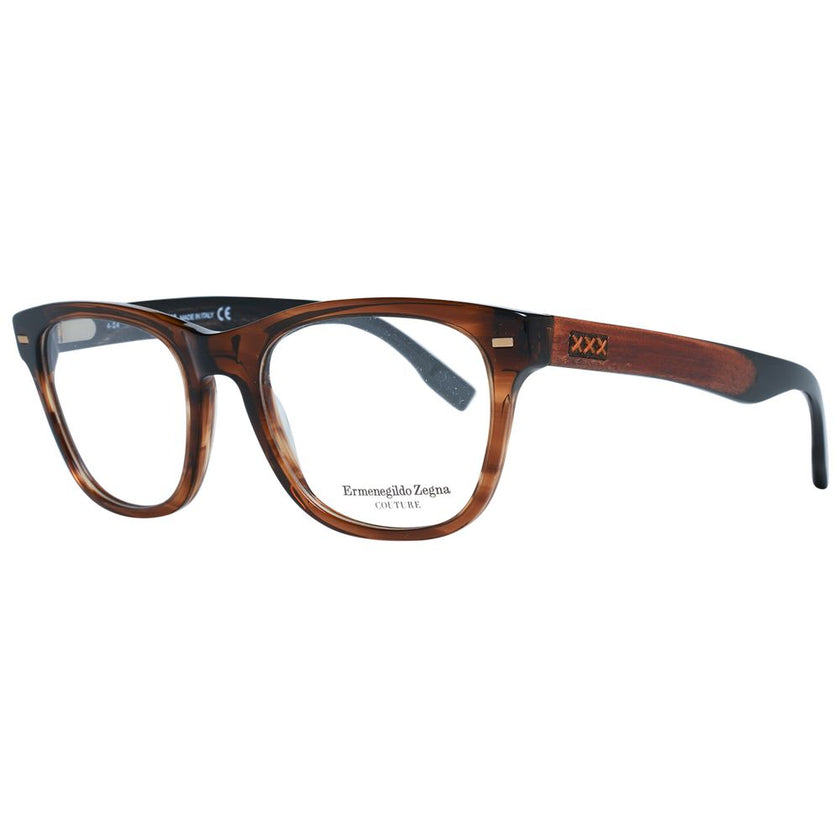 Ermenegildo Zegna Brown Plastic Glasses (Frames) Ermenegildo Zegna