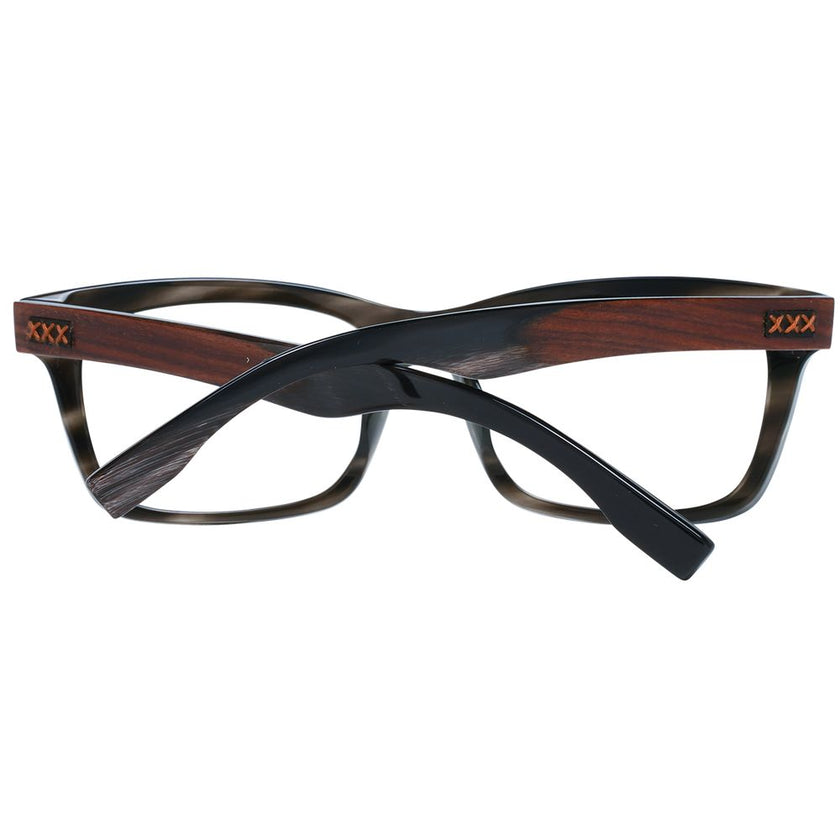 Ermenegildo Zegna Gray Acetate, Wood & Horn Glasses (Frames) Ermenegildo Zegna