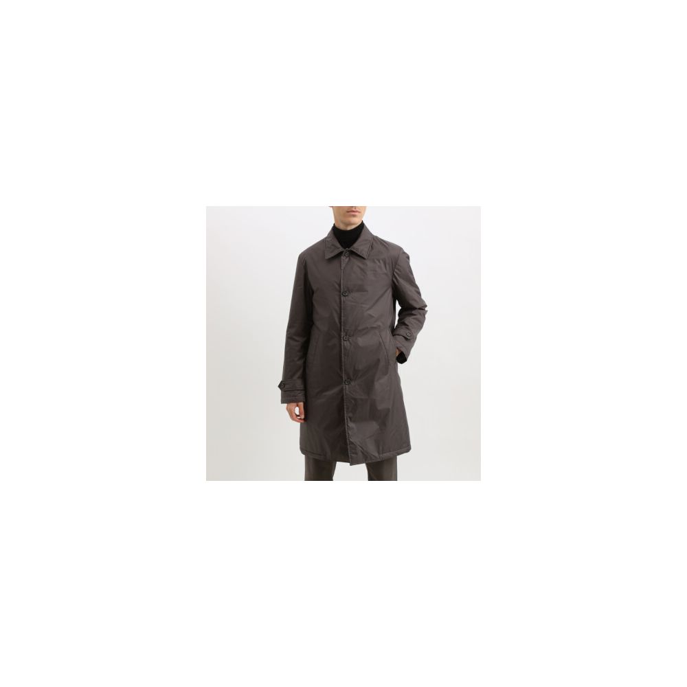 Add Brown Polyester Men's Trench Jacket Add