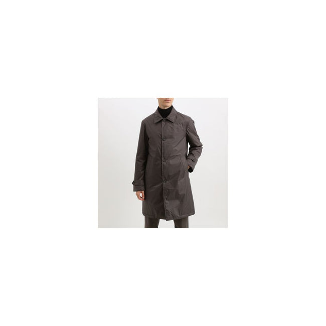 Add Brown Polyester Men's Trench Jacket Add
