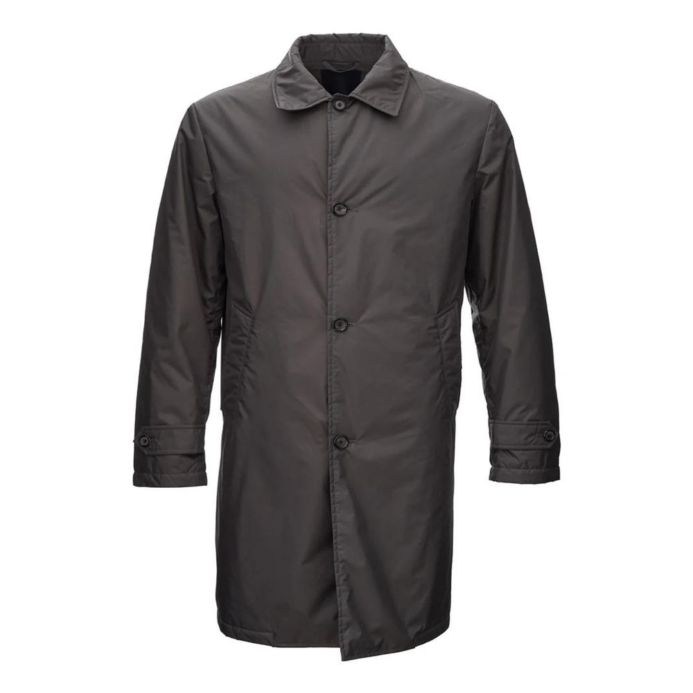 Add Brown Polyester Men's Trench Jacket Add