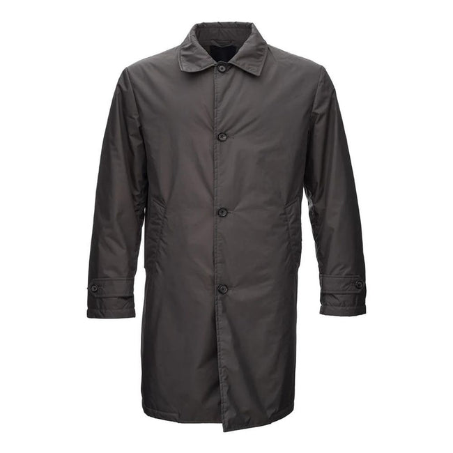 Add Brown Polyester Men's Trench Jacket Add