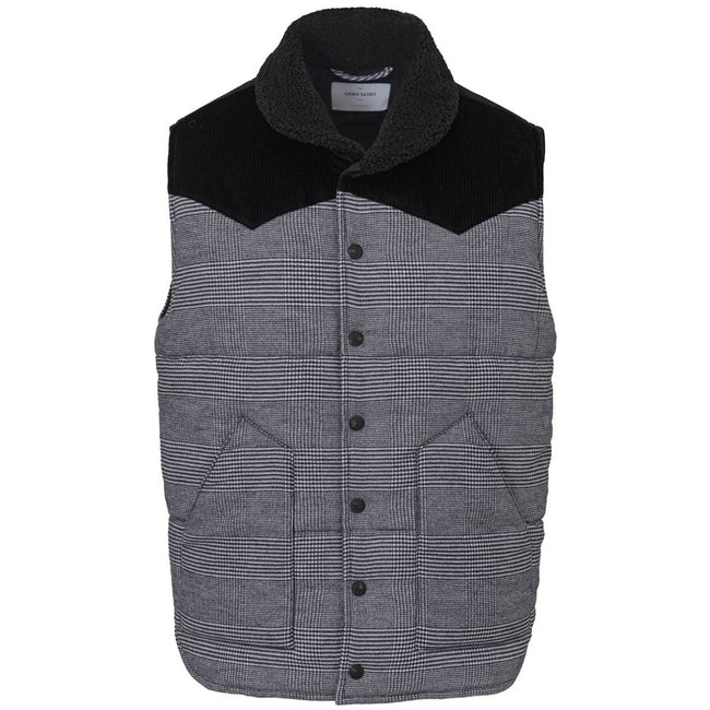 Gran Sasso Gray Cotton Sleveless Jacket Gran Sasso