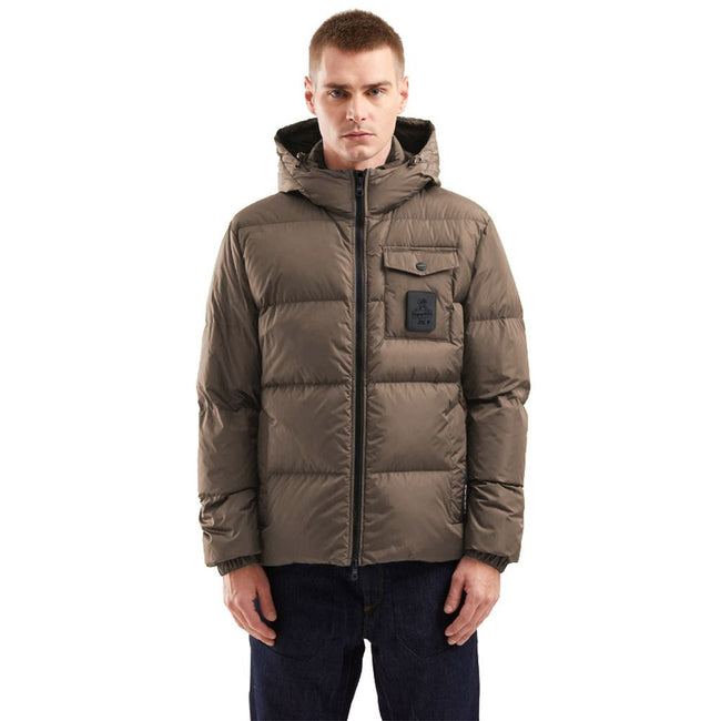 Refrigiwear Brown Nylon Men Jacket Refrigiwear