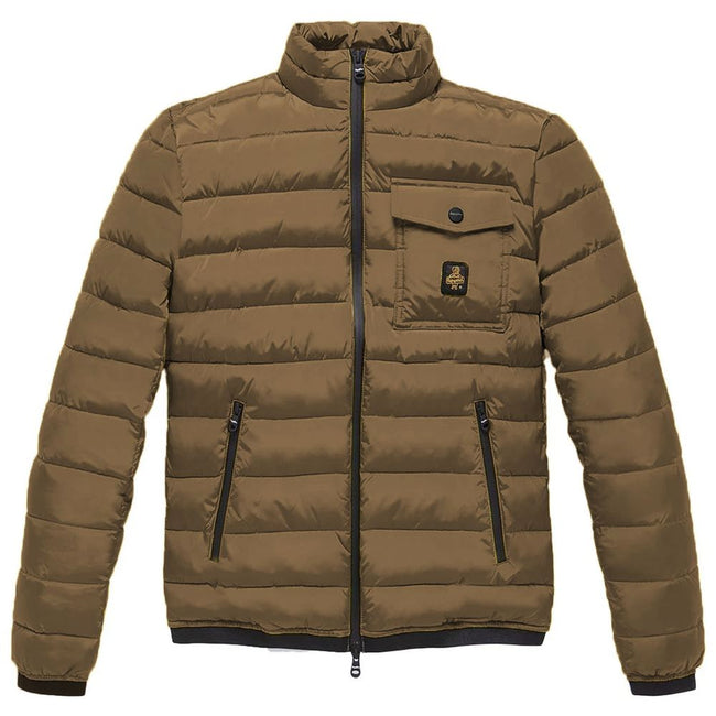 Refrigiwear Brown Nylon Men Jacket Refrigiwear