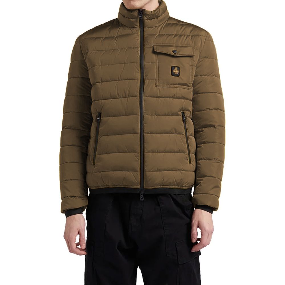 Refrigiwear Brown Nylon Men Jacket Refrigiwear