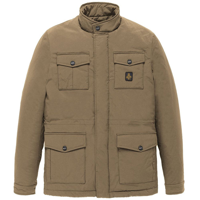 Refrigiwear Brown Nylon Men Jacket Refrigiwear