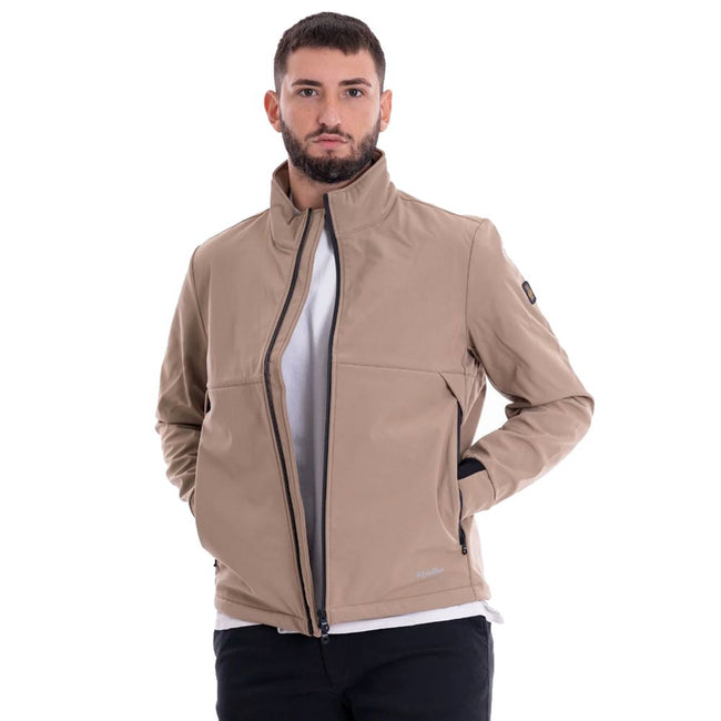 Refrigiwear Beige Nylon Men's Bomber Jacket Refrigiwear