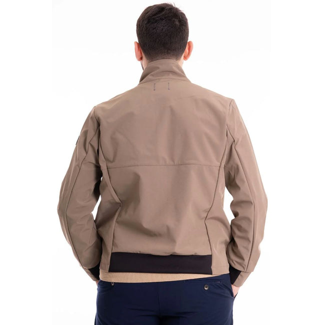 Refrigiwear Beige Nylon Men's Bomber Jacket Refrigiwear