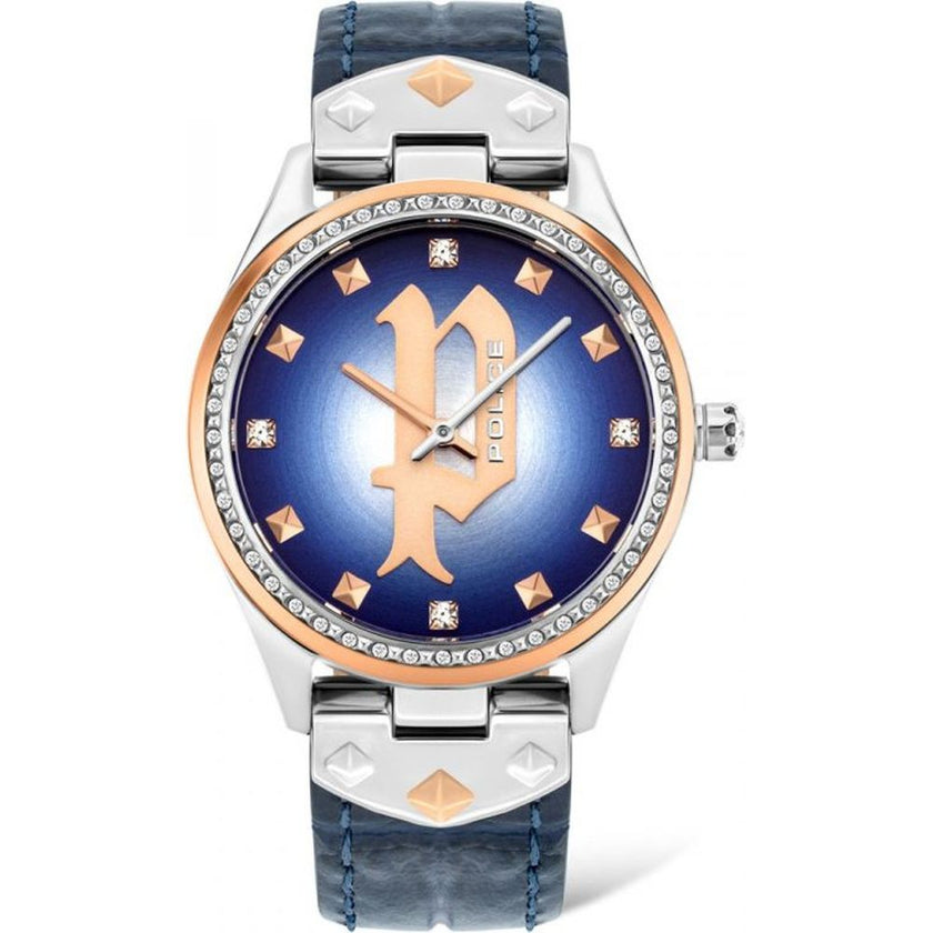 Police Blue Leather Dress Watch Police