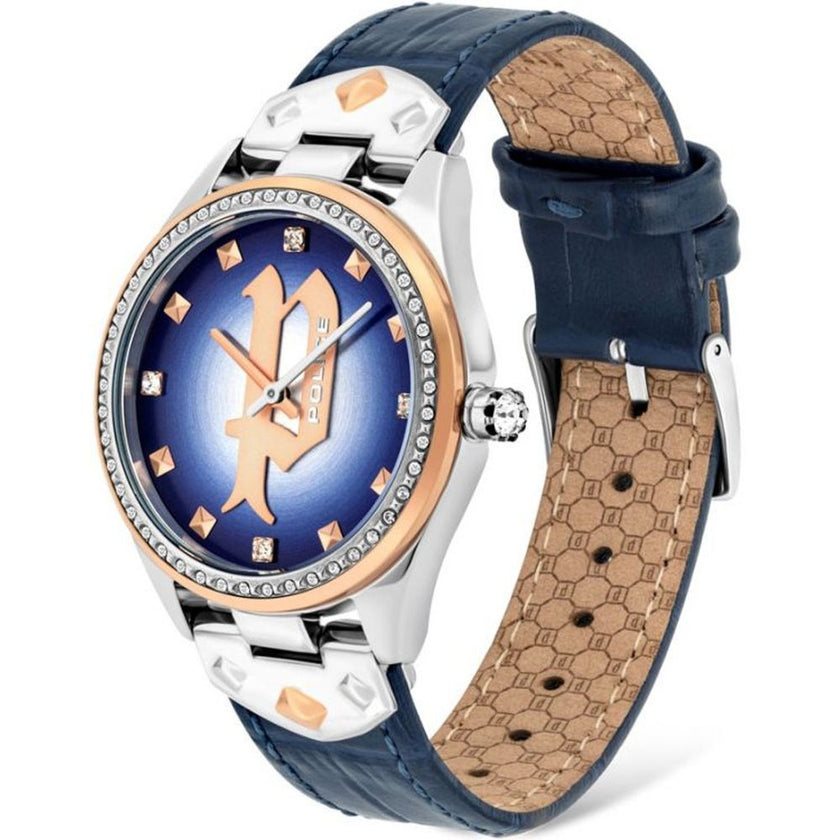 Police Blue Leather Dress Watch Police