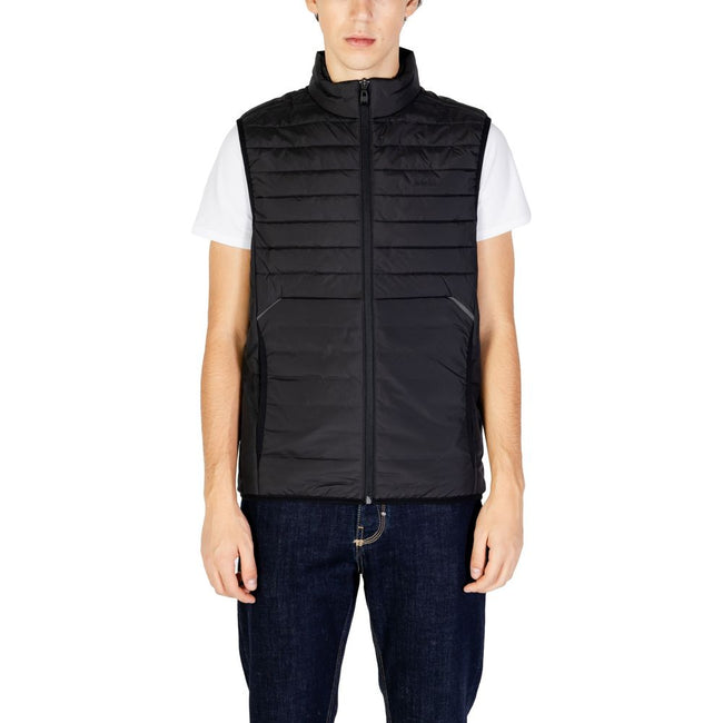Hugo Boss Black Polyester Sleveless Jacket Hugo Boss