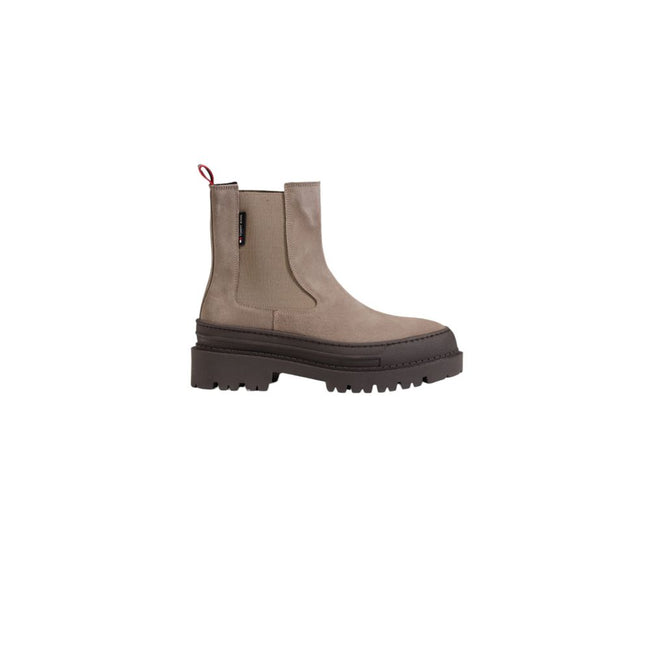 Tommy Hilfiger Beige Suede Leather Ankle Tommy Hilfiger