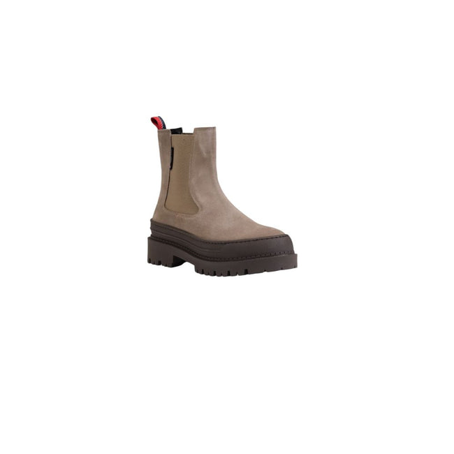 Tommy Hilfiger Beige Suede Leather Ankle Tommy Hilfiger