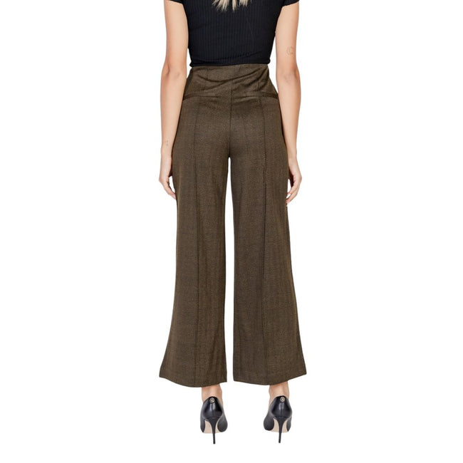 ICHI Green Polyester Pant ICHI