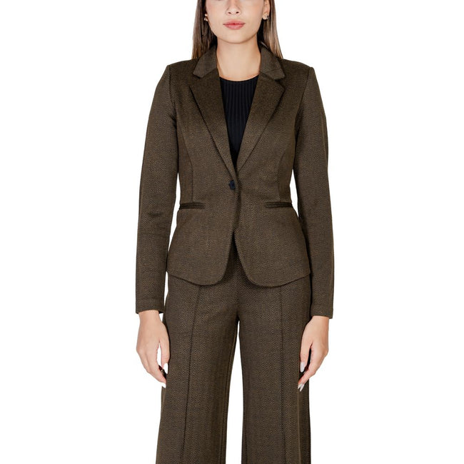 ICHI Green Polyester Blazer ICHI