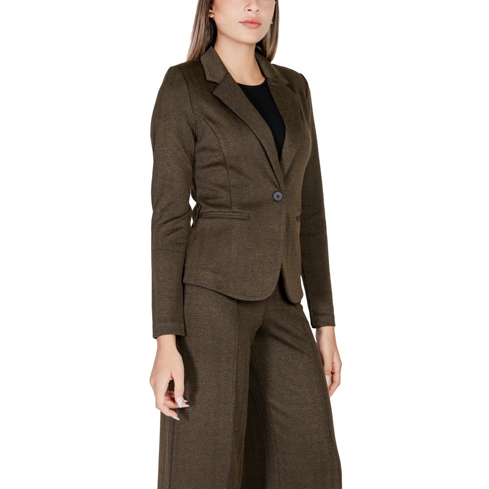 ICHI Green Polyester Blazer ICHI