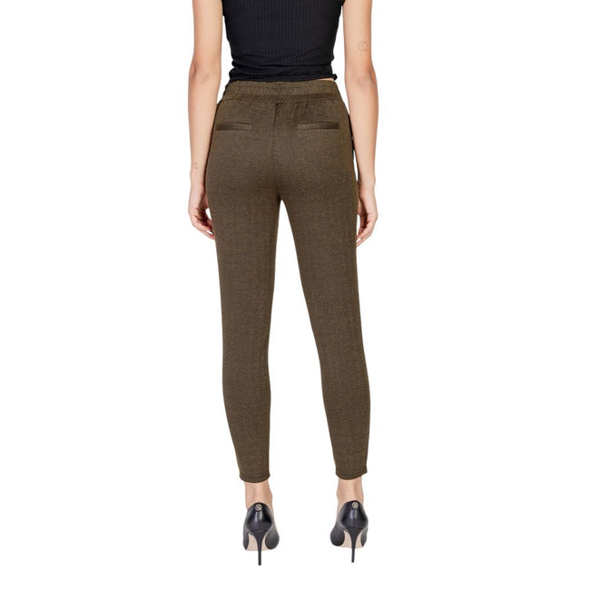 ICHI Green Polyester Skinny Pant ICHI