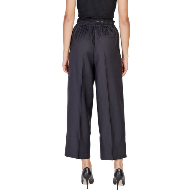 ICHI Black Polyester Pant ICHI