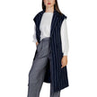 ICHI Blue Polyester Sleveless Jacket ICHI