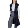 ICHI Blue Polyester Sleveless Jacket ICHI