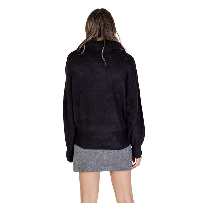 ICHI Black Marabou Turtleneck ICHI