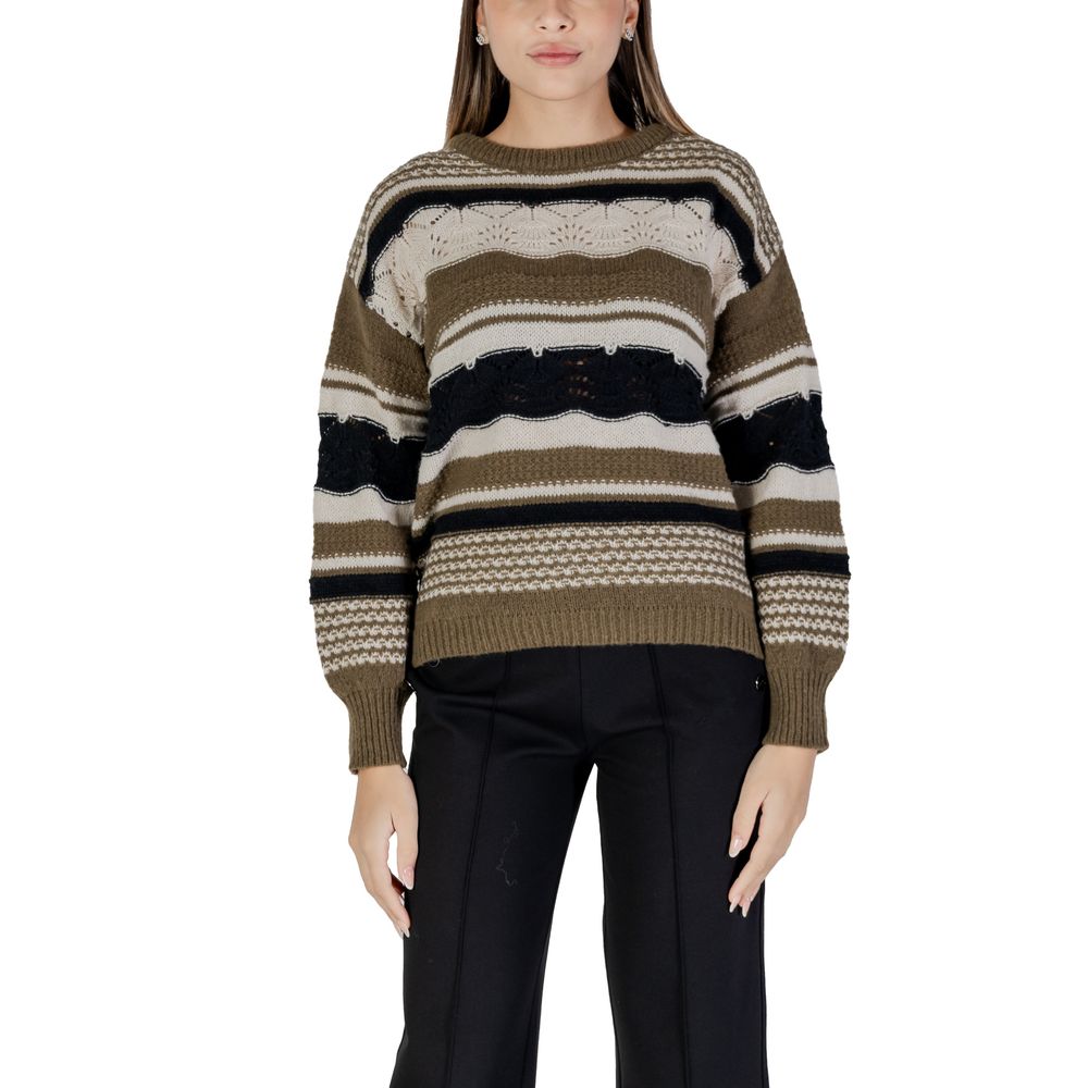ICHI Green Recycled Polyester Sweater ICHI