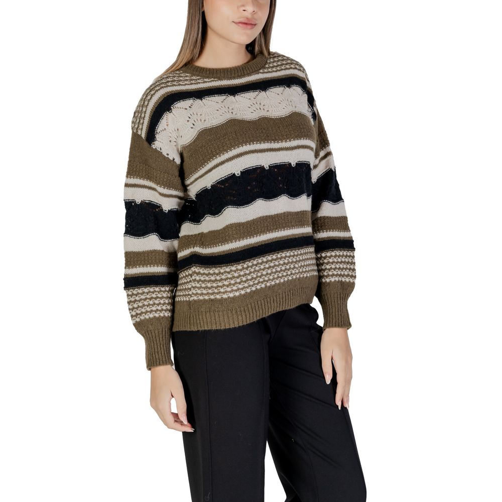 ICHI Green Recycled Polyester Sweater ICHI