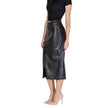 ICHI Black Polyester Skirt ICHI