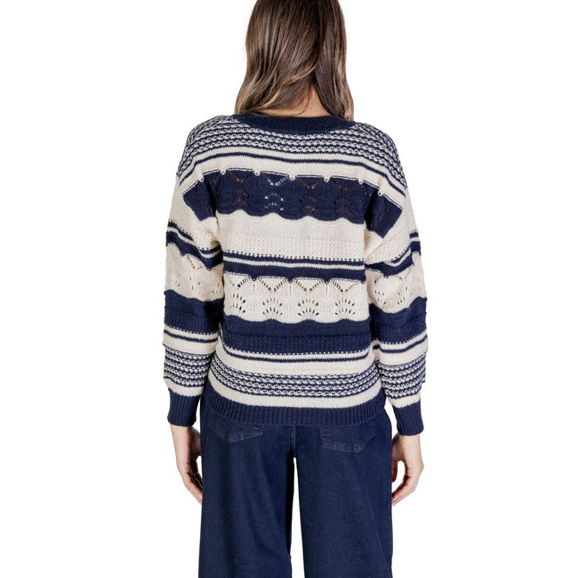 ICHI Blue Recycled Polyester Sweater ICHI