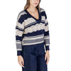 ICHI Blue Recycled Polyester Sweater ICHI