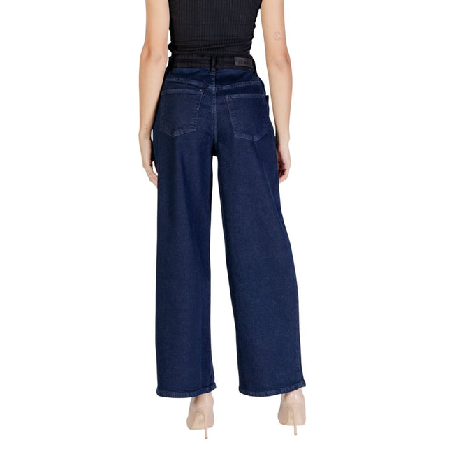 ICHI Blue Cotton Pant ICHI