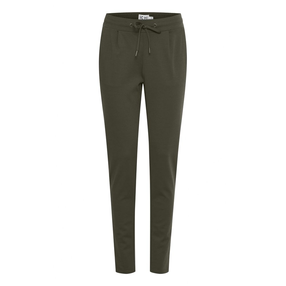 ICHI Green Polyester Pant ICHI