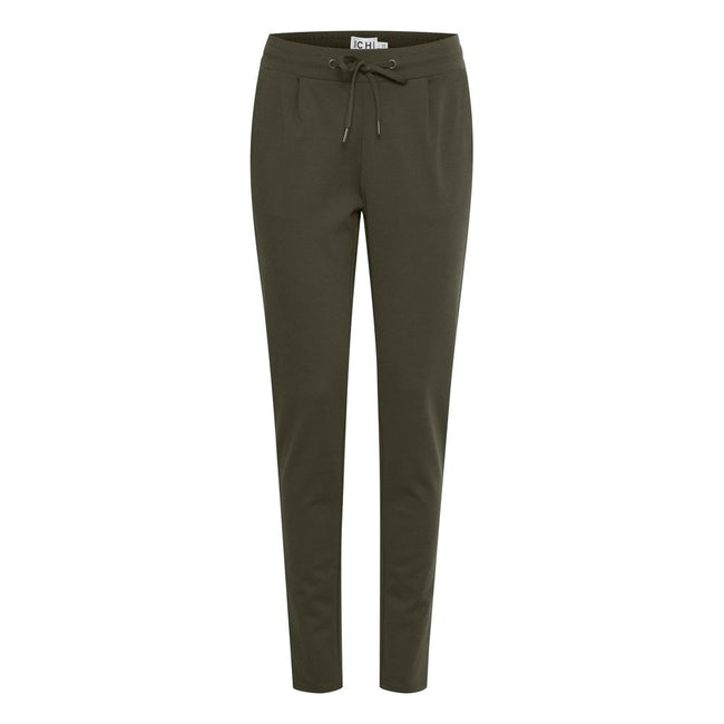 ICHI Green Polyester Pant ICHI