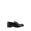 Prada Black Leather Logo Loafers Prada