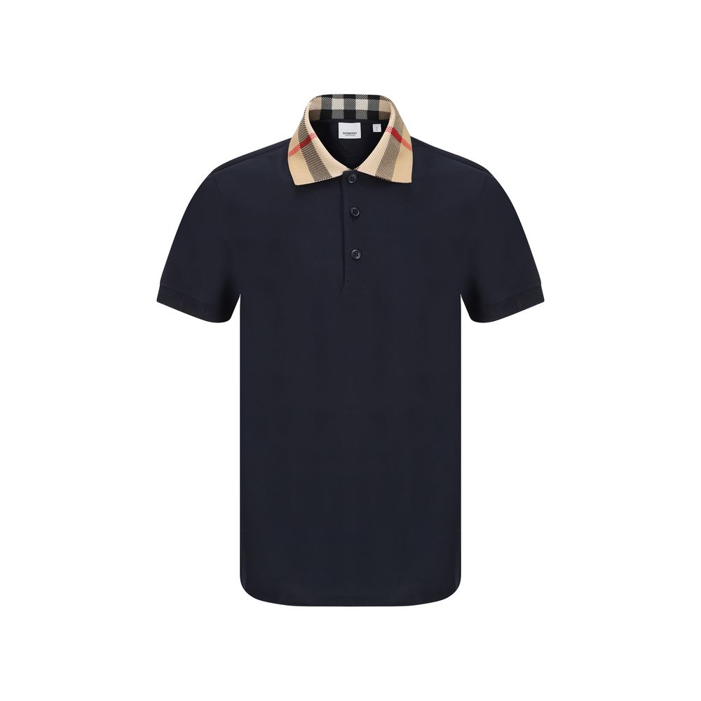 Burberry Blue Cotton Polo Shirt Burberry