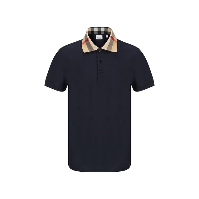 Burberry Blue Cotton Polo Shirt Burberry