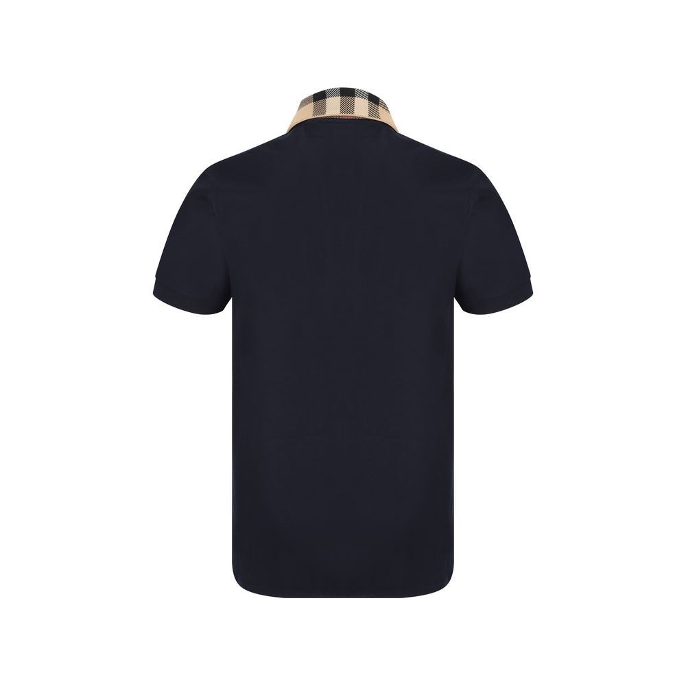 Burberry Blue Cotton Polo Shirt Burberry