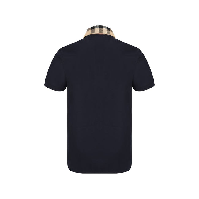 Burberry Blue Cotton Polo Shirt Burberry