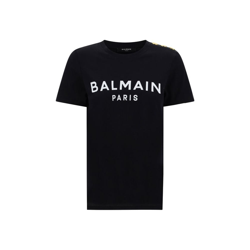 Balmain Black Cotton T-Shirt Balmain