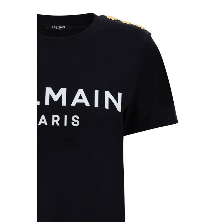 Balmain Black Cotton T-Shirt Balmain