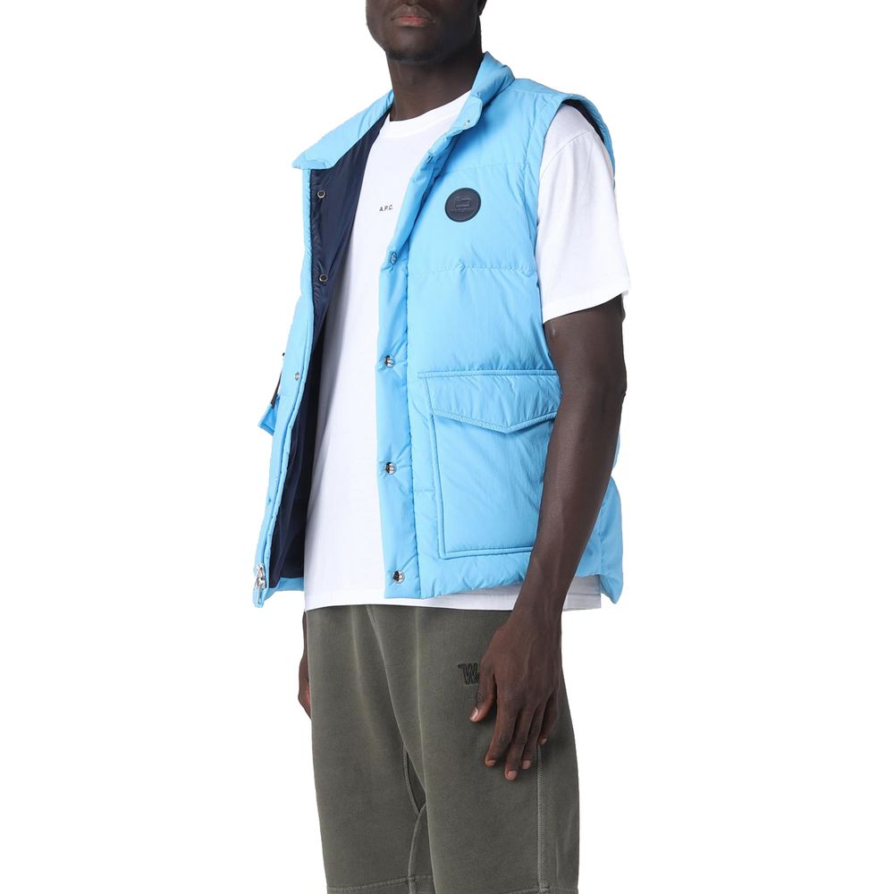 Woolrich Blue Polyester Men Vest Woolrich