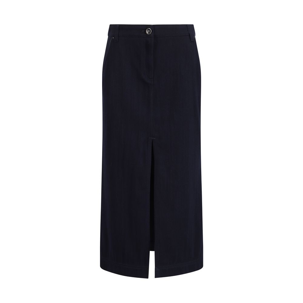 Giorgio Armani Blue Cotton Skirt Giorgio Armani