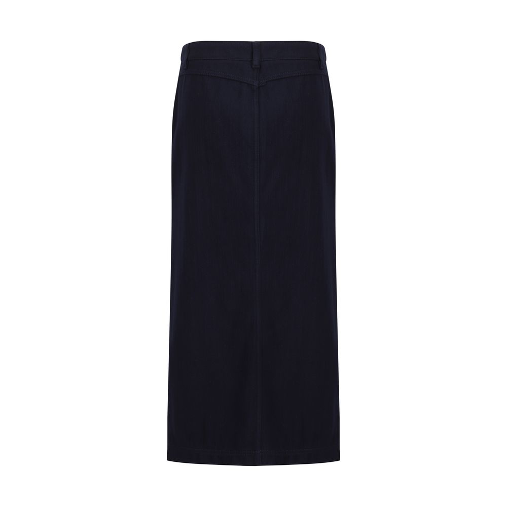 Giorgio Armani Blue Cotton Skirt Giorgio Armani