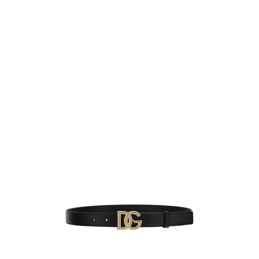 Dolce & Gabbana Black Calf Leather Bos Taurus Regular Belt Dolce & Gabbana